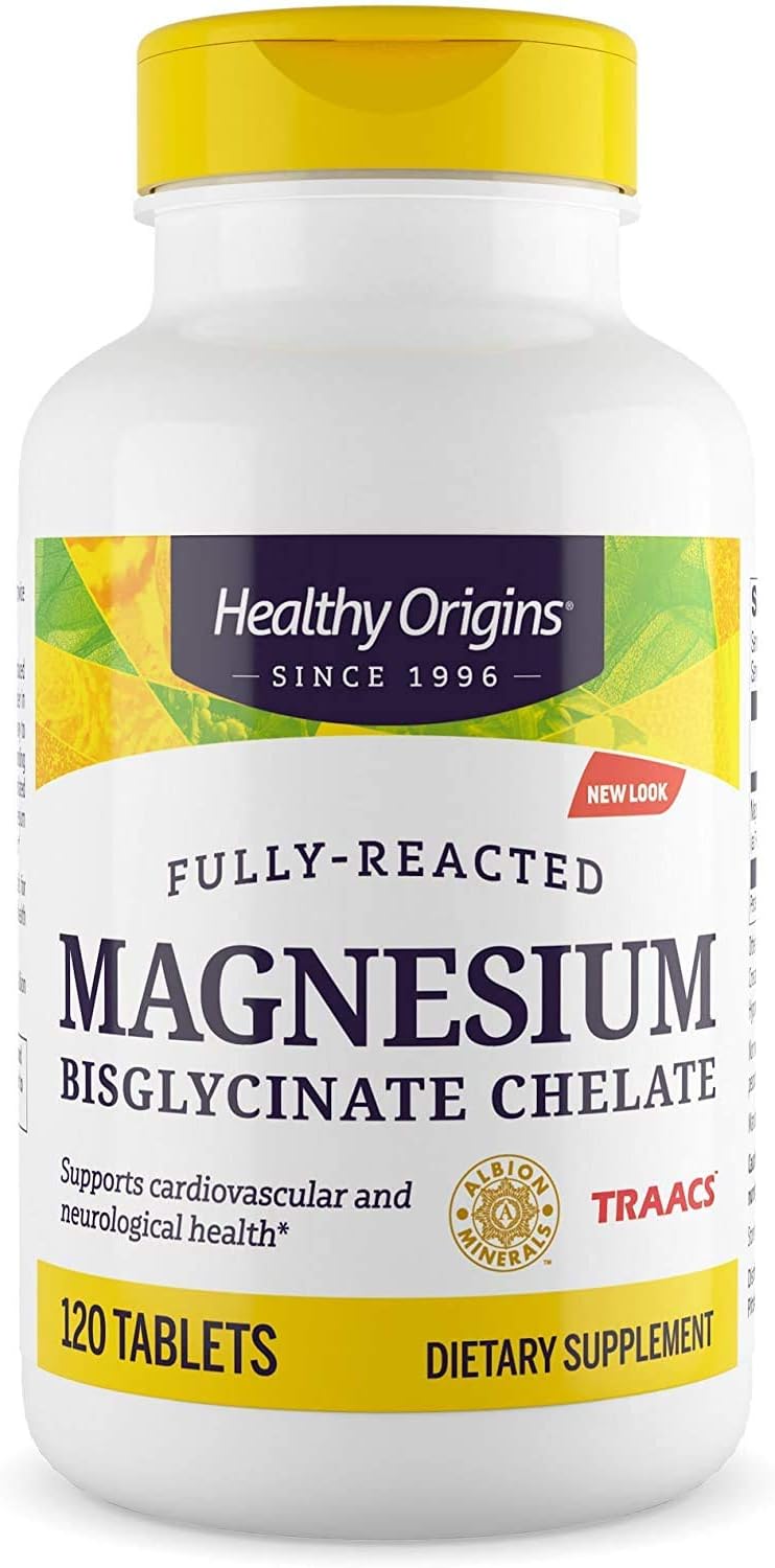 Healthy Origins Magnesium Bisglycinate Chelate, 120 Count: Health & Personal Care