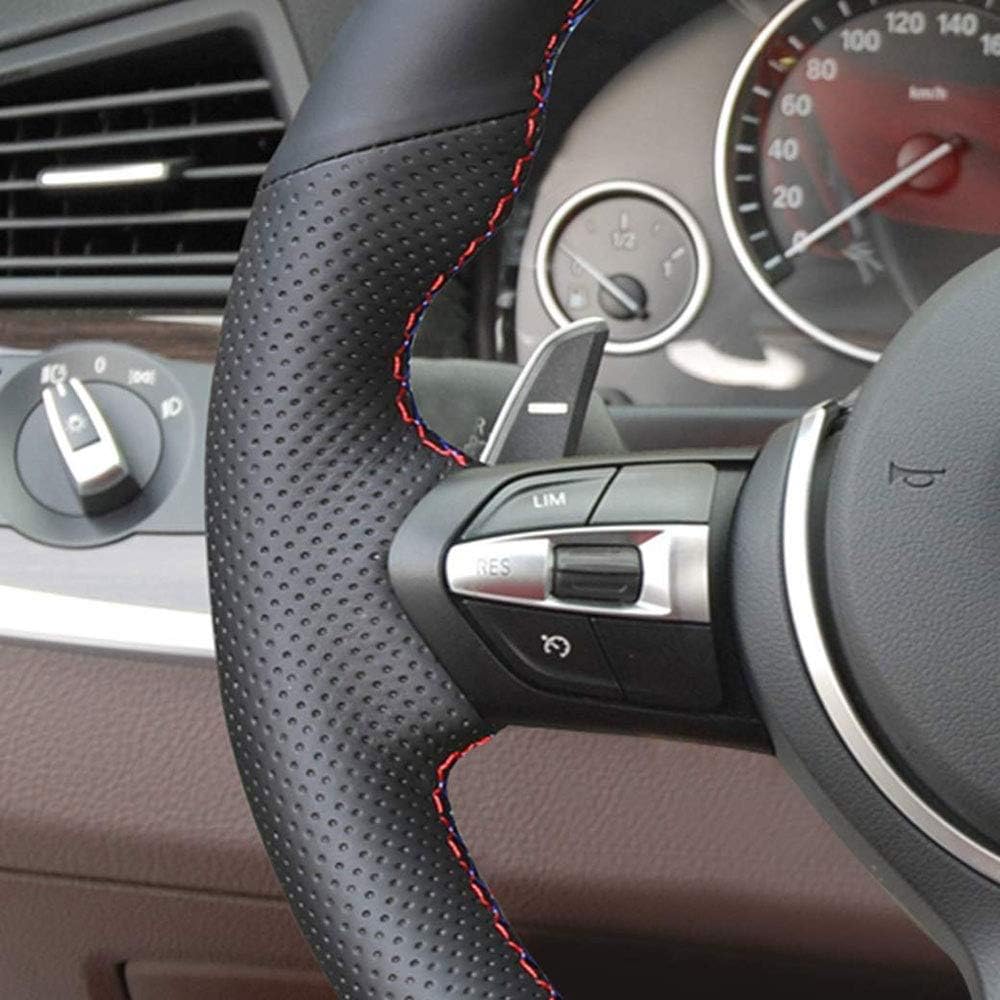 Eiseng Diy Sew Black Microfiber Leather Car Steering Wheel Cover For Bmw 3 Series F30 F10 M Sport For 14 17 M3 M4 M5 M6 For 15 18 X5m X6m Interior Accessories