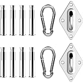 Eurmax USA 800 lb Capacity Hammock Hanging kit Shade Sail Hardware Hammock Hooks & Carabiners Suspension Ceiling Hooks for Hammock Stand,Porch,Yoga & Brazilian Hammocks,Swing Chair