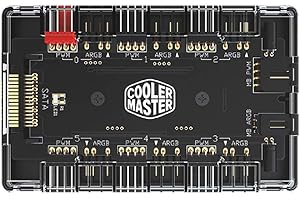 SHAKING TANK CoolerMaster ARGB and PWM Fan HUB,6 Ports for Addressable RGB Lighting,1 to 6 Multi Way Magnetic backplane Splitter 5V/3PIN Case Fan Hub Adapter