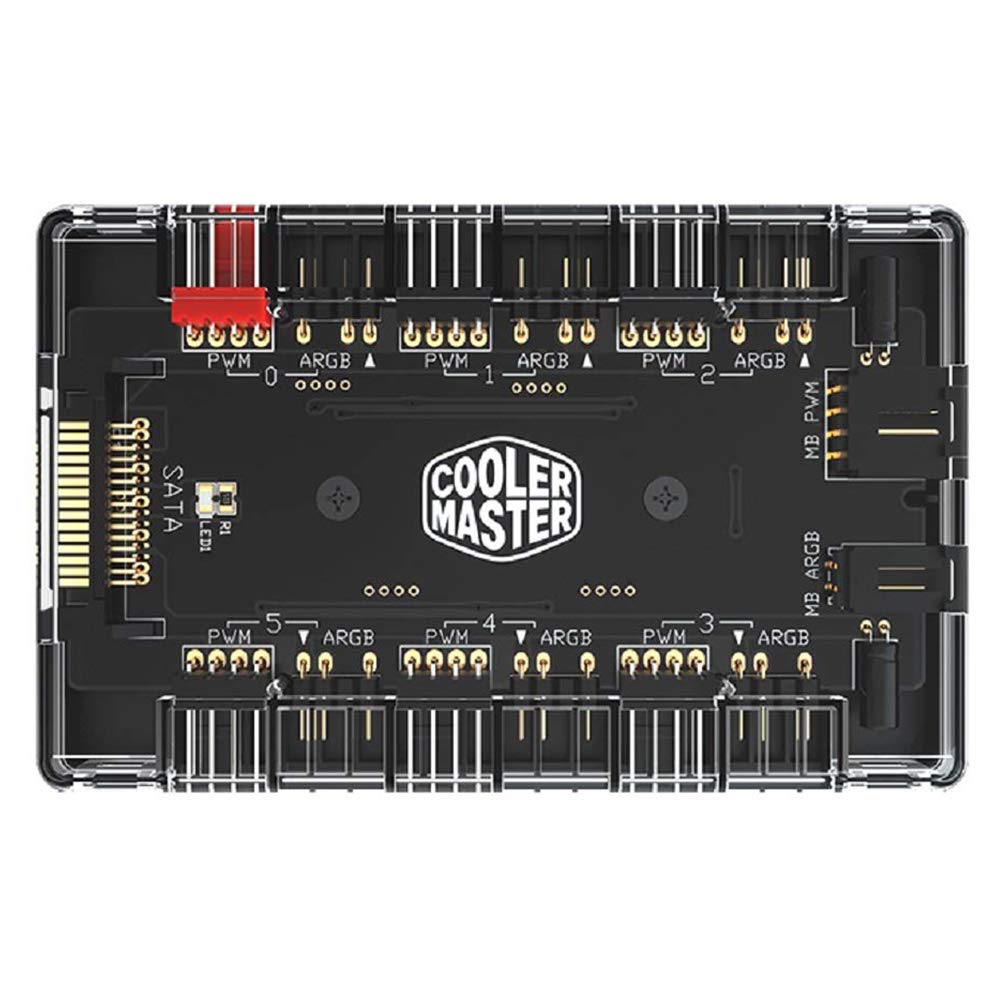 Photo 1 of ARGB and PWM Fan HUB,6 Ports for Addressable RGB Lighting,1 to 6 Multi Way Magnetic backplane Splitter 5V/3PIN Case Fan Hub Adapter