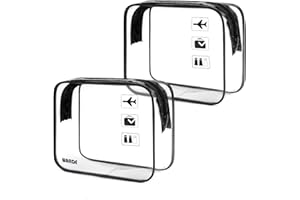 WANDF TSA Approved Toiletry Bag, 2 Packs Travel Clear Toiletry Bag, Quart Size Makeup Cosmetic Pouch with Zipper, Carry-On Airport Compliant Bag for Women and Men (2 pcs, Black)