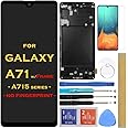 Screen Replacement LCD Display Touch Digitizer Assembly with Frame for Samsung Galaxy A71 SM-A715 A715F A715FD 6.7" (Black with Frame)