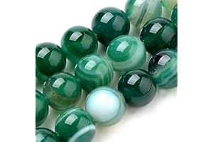 63pcs 6mm Natural Striped Agate Beads Strands Dyed Round Crystal Gemstone Bead for DIY Jewelry Making Accessories Teal