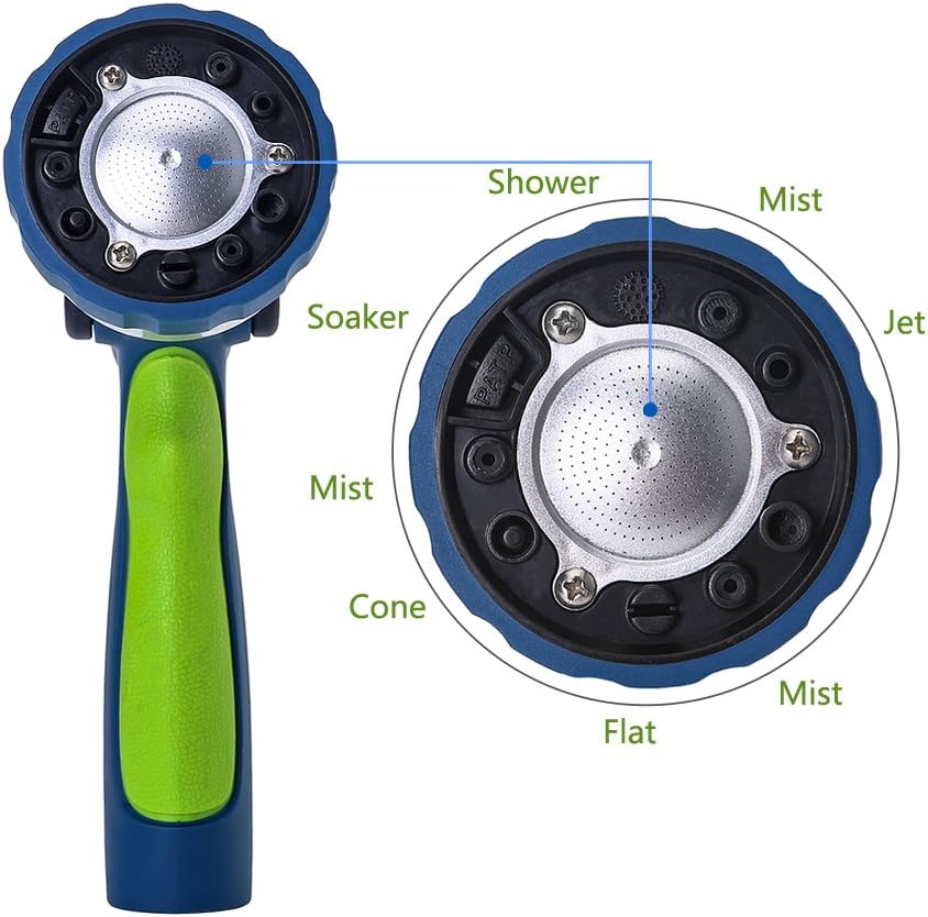 GREEN MOUNT New Patent Garden Hose Nozzle, Heavy Duty Water Nozzle, High Pressure Fireman Style Nozzle with Ergonomic Handle for Women and Children to Water Lawn and Garden : Garden & Outdoor