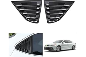 Shademax Rear Side Window Louvers for Toyota Camry 2018-2023 2024 Accessories Triangle Trim Cover Air Vent Scoop Shades Cover Blinds Exterior Decoration ABS Carbon Fiber Glossy Black