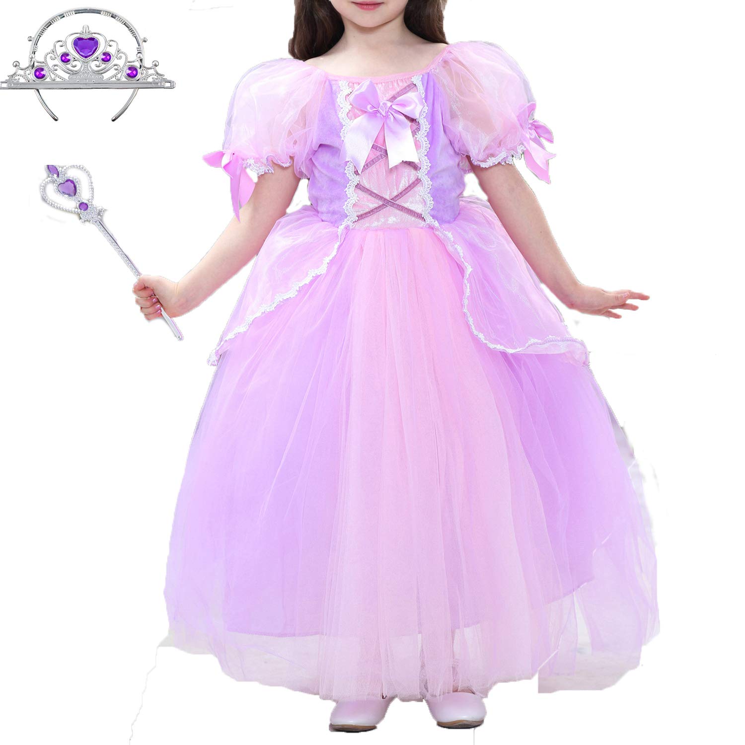 Mua Liuimiy 子供 プリンセスドレス 女の子 お姫様 変身 キッズ コスプレ 誕生日 結婚式 パーティー ハロウィン 仮装 学園祭 コスチューム ティアラ 魔法の杖付き Tren Amazon Nhật Chinh Hang 21 Fado