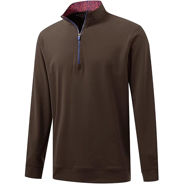 M MAELREG Mens Quarter Zip Pullover Dry Fit Mock Neck Long Sleeve