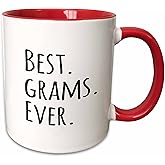 3dRose Best Grams Ever - Gifts for Grandmothers - Grandma nicknames - black text - family gifts 11oz Two-Tone Red Mug