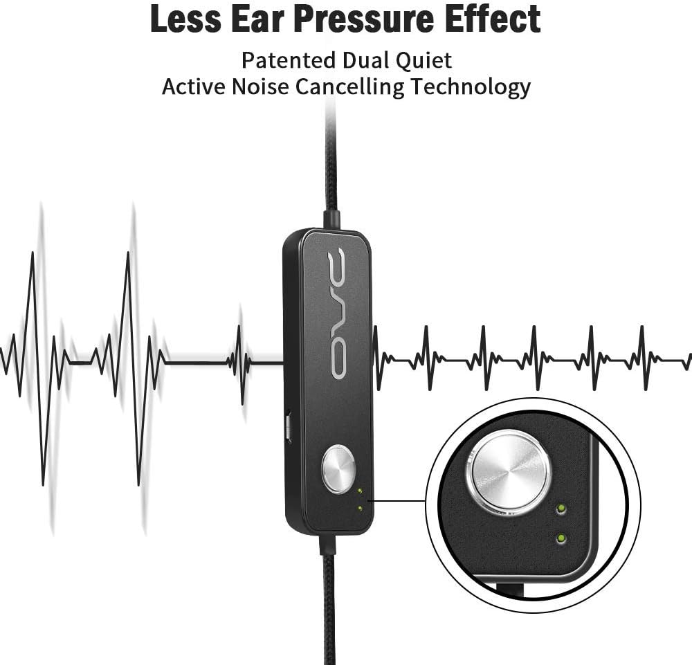 Amazon Co Jp アクティブノイズキャンセリングヘッドフォンイヤホン Ovc 1 3 M 有線 Anc イヤホンマイクと飛行機の地下鉄バスオフィス ディープベース 60時間プレイタイム 3 5 Mm プラグの Ios Android スマートフォン 家電 カメラ