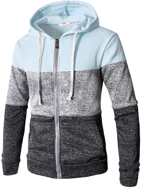 Amazon Co Jp メンズソフト カジュアルファッションスペルカラーフード付きカーディガンのセーター 緩いです Color Light Blue Size Xl ホーム キッチン