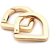 Metal D-Rings, 10PCS Spring Opening Purse Making Clip Key Ring Holder (Gold)