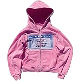 Zip up Hoodie Y2k Oversized Graphic Hoodies Unisex Grunge Jackets Streetwear Vintage 2000s Emo Clothes