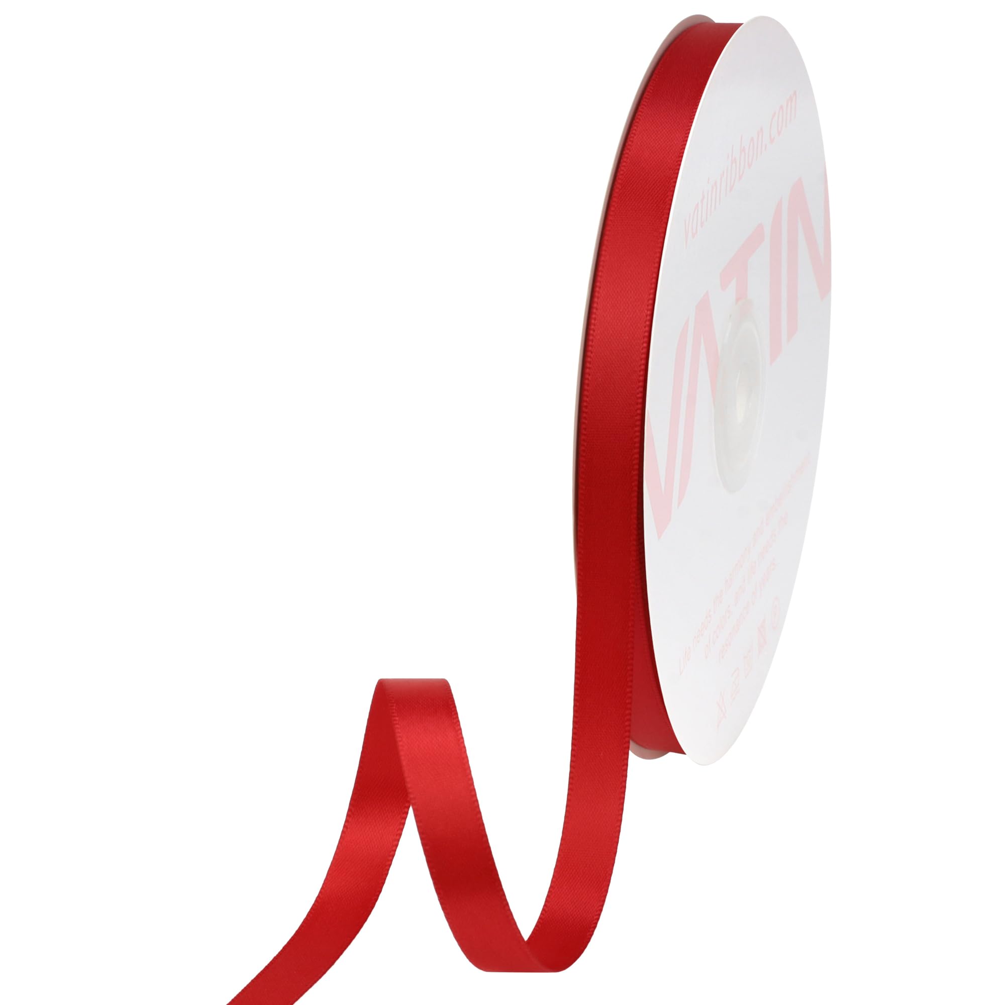 VATIN 10mm Double Faced Red Polyester Satin Ribbon - 45 Metre for Gift Wrapping Ornaments Party Favor Braids Baby Shower Decoration Floral Arrangement Craft Supplies