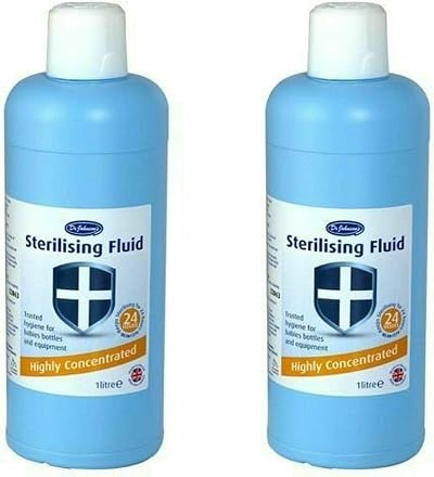 Dr Johnson’s Highly Concentrated Sterilising Fluid 1 L Pack of 2 SI Baby Bottle