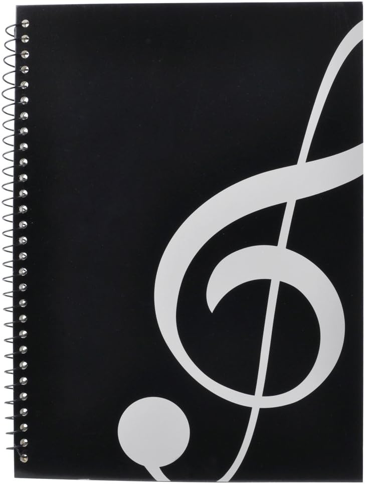 PUNK Stave Notebook,Musical Notation Staff Notebook,Music Manuscript Paper,With 50 Pages Music Blank Sheet Music Notebookk(Music Note Black)