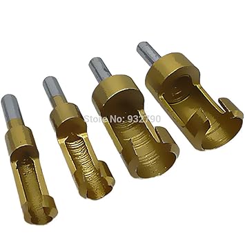 Generic 4 Piece 6-16mm Titanium Plug Cutter Hole Wood Drills Power Tools Diy Wood Plug Cutter Cutting Set Dowel Maker Tool Drill Bits