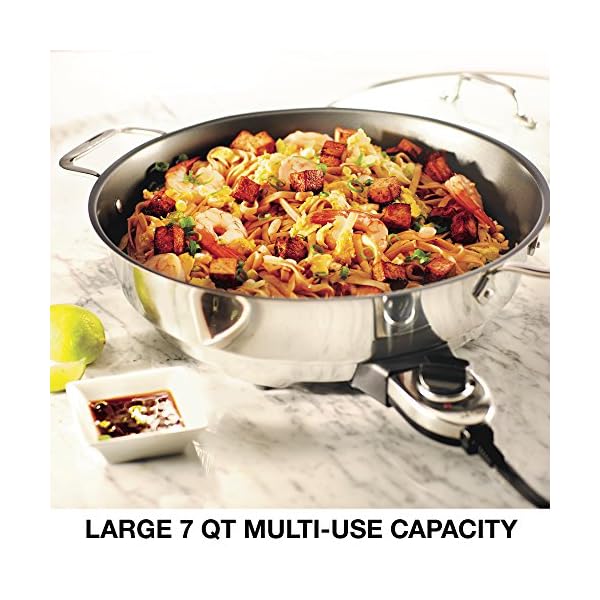 AllClad Electrics Stainless Steel and Nonstick Surface Skillet 7 Quart