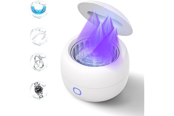 2026 Ultrasonic Retainer Cleaner Machine for Braces, Jewelry, Mouth Guard, 24W Ultrasonic Cleaner with 3 Modes, Suitable for