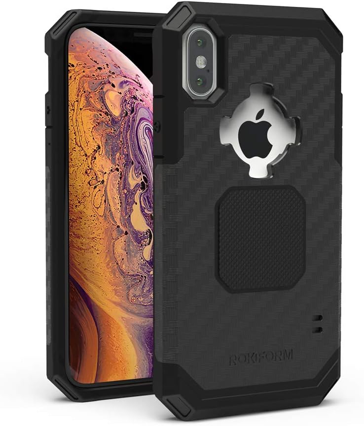 Rokform303701P Rugged Military Grade Magnetic Protective Case with Twist Lock for iPhone X - Black