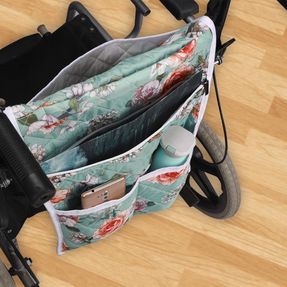 Fushida Walker Bag,Wheelchair Bags Double-Sided Quilted Walker Tote Bag,Durable Walker Rollator Scooter Accessory Wheelchair Storage Organizer Pouch Caddy for Elderly,Handicap,Disabled and Senior: Health & Personal Care