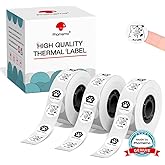 Phomemo D30 Label Tape Circle Round Shape Black on Morandi Color Sticker, 14x28 mm, Self-Adhesive Thermal Label Tape, 0.55 x 1.1 Inch (1/2" x1") 220 Tapes/Roll, 3-Roll, Cloth Size Label