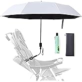 Nakazawa Universal Baby Stroller Sun Protection Parasol, with Umbrella Clip Fixing Device, UPF 90+ UV Protect Pushchair Sun Parasol (Silver)
