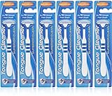 Tongue Cleaner - 6 Set - Premium Professional Plastic Tongue Scrapers by Fran's Essentials - Great for Kids & Adults - Cure Bad Breath & Experience Better Taste in Just Seconds!