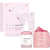 medicube Pink Glass Glow Skin Trio: Salmon DNA PDRN pink collagen jelly gel mask (4ea) and PDRN Peptide Serum, glow serum and Collagen Jelly Cream 50ml