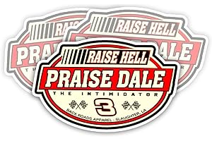 SODAVA 3Pcs Raise Hell Praise Dale Stickers, No.3 Racing Decals for Hard Hat, Toolbox, Helmet, Car Bumper – Waterproof Vinyl Stickers for Men, Blue Collar Gifts, Laptop, Water Bottle.