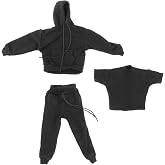 Yiju 3X 1:12 Man's Sweatshirt Outfit,1/12 Scale Figure Doll Clothes,Pants+Hoody Outfit Costume for 6 inch Action Figure Clothes Toy