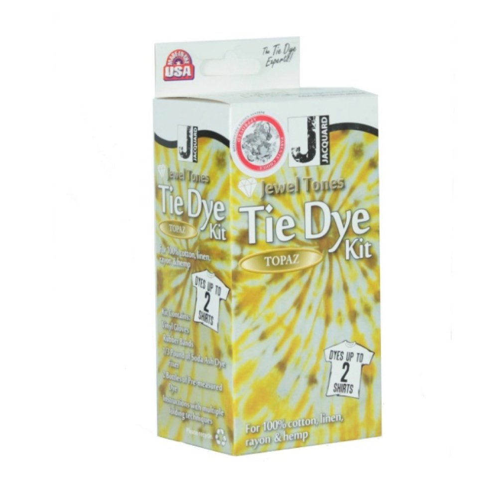 Jacquard Jewel Tones Tie-Dye Kit for Adults and Kids, Permanent Fabric Dye Craft with Vibrant Cold Water Colours for Clothing and Textiles, DIY Creative Activity Supplies, Topaz