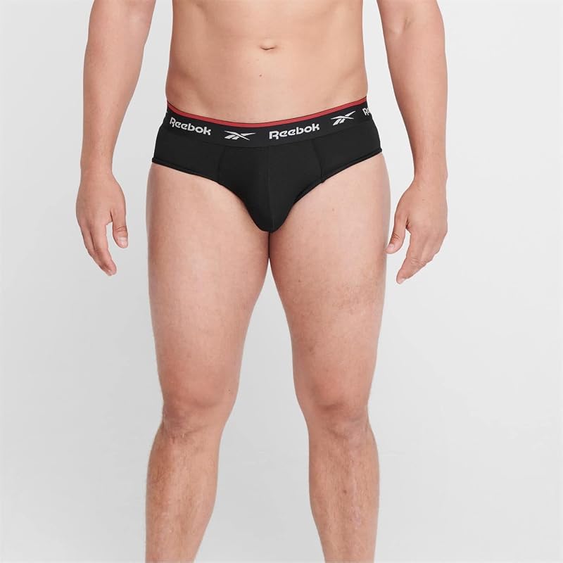 Wiggins Mens Briefs | Pack of 3 Sports Briefs, Breathable & Stretchable Underwear for Men | Underwear Multipack, Black, L