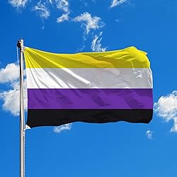 MEPLUM PRIDE 3x5 FT Nonbinary Flag Bundle with