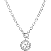 TaYolnFaSo 12 Zodiac Constellation Hip Hop Paperclip Toggle Necklace, Dual-Clasp Astrology Chain with Coin Pendant, Unisex Zodiac Jewelry for Daily Wear Birthday Valentine’s Day Gift for Men Women