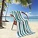 Exclusivo Mezcla 100% Cotton Cabana Striped Beach Towel Pool Towel,Caribbean Blue and White (30