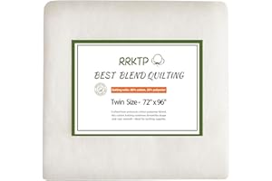 RRKTP Quilt Batting Twin Size 72"x 96",80/20 Cotton Poly Batting for Quilting,All Season Batting for Craft,Warm Soft Natural Cotton Batting for Quilts Quilting & Quilting Supplies