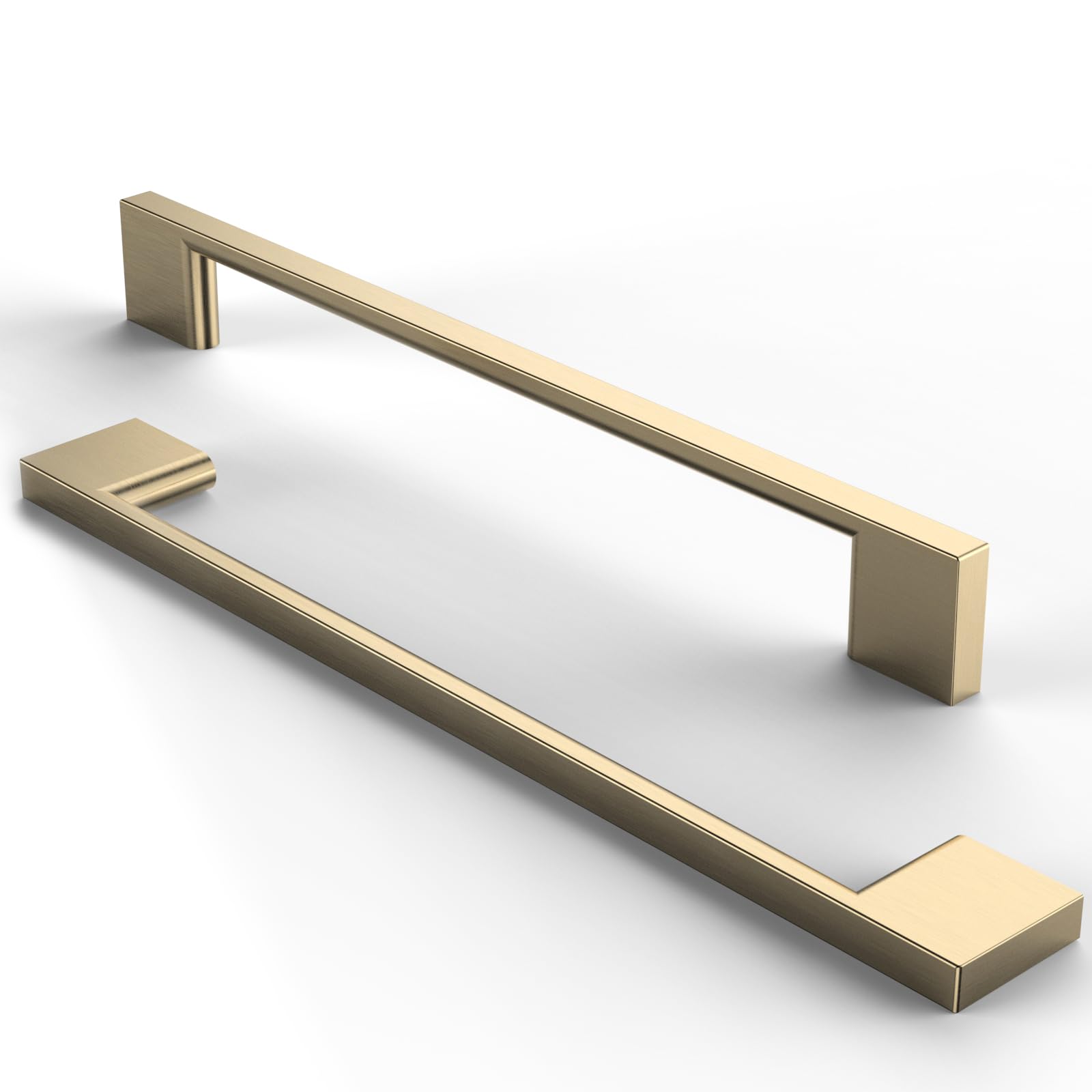 FURNIWARE Pack of 10 Gold Brass Zinc Alloy Cabinet Handles, 192mm, 224mm x 8mm, Ambidextrous, Kitchen, Bedroom, Bathroom, Drawer, Cupboard, Door Handles — image 1