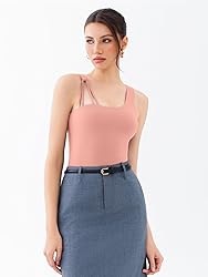 REORIA Women's Asymmetrical Shoulder Strap Bodysuit