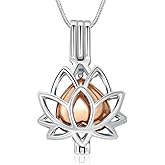 Oinsi Cremation Jewelry Lotus Shape Stainless Steel Memorial Necklace Inside Mini Heart Urn Holder Necklace For Ashes