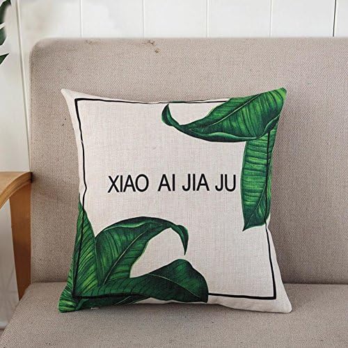 Fabric Hug Pillowcase,Garden Green Planting Sofa Pillow,Pillowcase Office Green Leaf Plant Cushion-E 45x45cm(18x18inch)VersionB