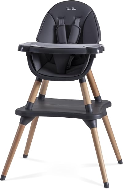 Silver Cross Eat&Play 4-in-1 Highchair Graphite Beech Wood 6m-5y
