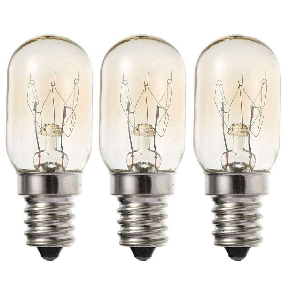 Sunnylinn 15W E14 Fridge Bulb 240V, Pygmy Freezer Light Bulbs SES Sewing Machine Bulbs Small Edison Screw Warm White 2700K 15W E14 Salt Lamp Bulb Screw in 360 Degree (3-Pack).