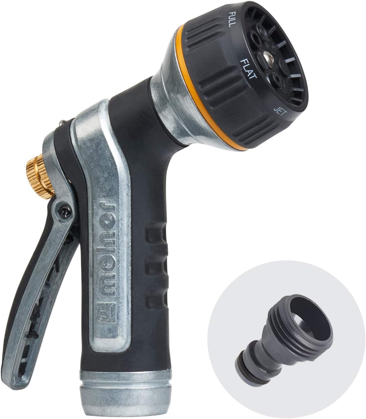 Melnor 65020-AMZ Metal Nozzle with QuickConnect Product Adapter Set, Multi-Pattern, Heavyweight Rear Trigger : Garden & Outdoor