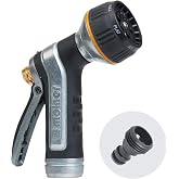 Melnor XT Metal 7-Pattern Hose Nozzle: Rear Trigger, Slip-Resistant Grip | 65020-AMZ | Heavy-Duty Metal Construction | Comfortable Rear Trigger | Adjustable Spray Patterns | Trigger Lock