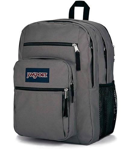 grey jansport backpack amazon SuperBreak Plus with Padded 15-inch Laptop Sleeve and Integrated Bottle Pocket - Spacious and Durable Daypack for Work and Travel It features a dedicated 15 JanSport Big Student Backpack Grounded