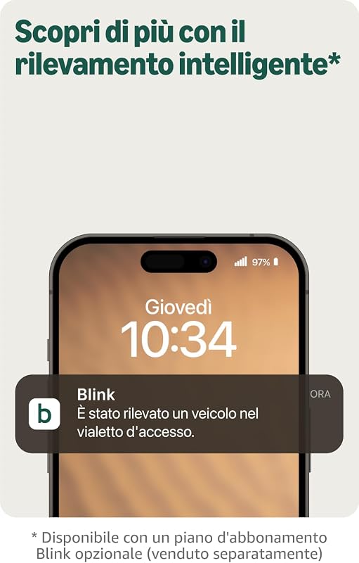 Videocamera esterna 2K+ Blink (ultimo modello) —videocamera di sicurezza smart senza fili, risoluzione video 2K, modulo di sincronizzazione di base non incluso, solo videocamera supplementare, bianco
