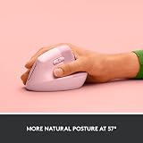 Logitech Lift Vertical Ergonomic Mouse Wireless Pink Bluetooth USB Receiver view 4