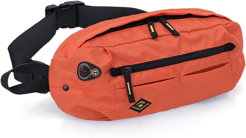 FUUNSOO Fanny Pack Waist Bag - Adjustable Waterproof Fanny Packs with Separate Pockets Carry Multiple Models of Phones for Man Women Workout Hiking Cycling Vacation (Orange)