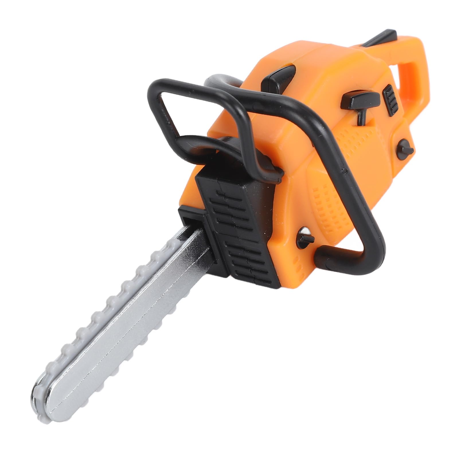 OEBUAFI Miniature Chainsaw Model, Tiny Chainsaw Mower Miniature Dollhouse Lawnmower Realistic Mini Garden Tool for Dollhouse Ornament (Orange)